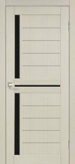 Двері Scalea SC-04 білений дуб скло чорне