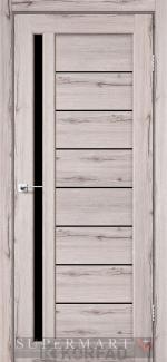 Двері Корфад Venecia Deluxe VND-02 дуб нордік скло чорне