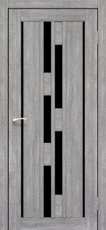 Двері Корфад Venecia Deluxe VND-05 еш вайт скло чорне