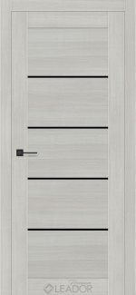 Двері Leador Premium Aurora альпака грей скло чорне
