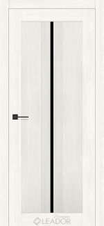 Двері Leador Premium Gardenia пекан сноу скло чорне