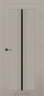 Двері Leador Premium Gardenia трюфель металік скло чорне