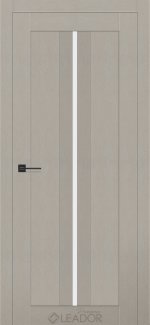Двері Leador Premium Gardenia трюфель металік скло Сатін