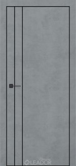 Двері Leador Premium LZ Moon-03 бетон дарк молдинг чорний