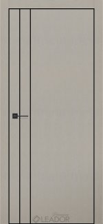 Двері Leador Premium LZ Moon-03 трюфель металік молдинг чорний