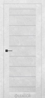 Двері Leador Premium Neapol бетон білий скло Сатін