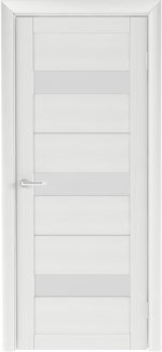 Двері Luxdoors Прага біла модрина скло Сатін