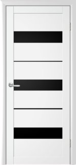 Двері Luxdoors Прага білий скло чорне