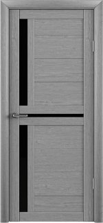 Двері Luxdoors Тіна ясен димчатий скло чорне