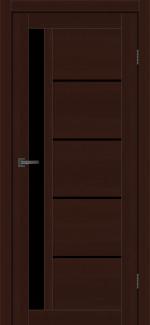 Двері MSDoors Alabama горіх темний скло чорне