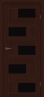 Двері MSDoors Havana горіх темний скло чорне