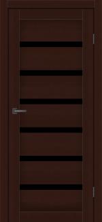 Двері MSDoors Louisiana горіх темний скло чорне