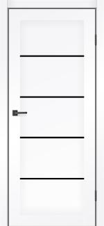 Двері MSDoors Montana білий мат скло чорне