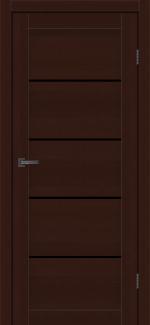 Двері MSDoors Montana горіх темний скло чорне
