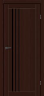 Двері MSDoors Nevada горіх темний скло чорне