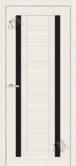 Двері Оміс Deco 02 дуб bianco скло чорне