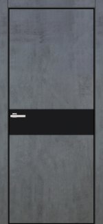 Двері Оміс FLAT 13H цемент темний / чорний браш торці чорні
