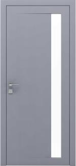 Двері Родос Loft Arrigo RAL 7037 напівскло біле Тріплекс