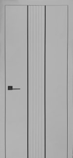 Двері Status Doors Grace-2 RAL 7047 світло-сірий молдинг чорний