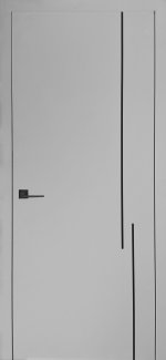 Двері Status Doors Sky M5 RAL 7047 світло-сірий молдинг чорний