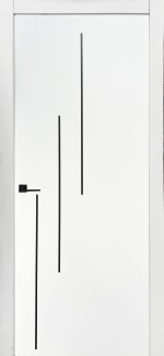 Двері Status Doors Trio RAL 9003 біла емаль молдинг чорний