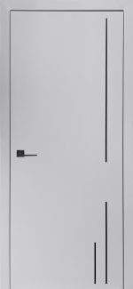 Двері Status Doors Trioni RAL 7047 світло-сірий молдинг чорний