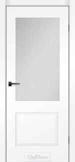 Двері Grazia Glass біла емаль RAL 9003 скло Сатін