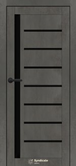 Двері Syndicate Doors SD-101 бетон темний скло чорне