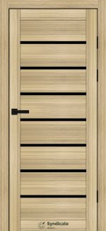 Двері Syndicate Doors SD-102 дуб золотистий скло чорне