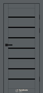 Двері Syndicate Doors SD-102 емалія графітіко скло чорне