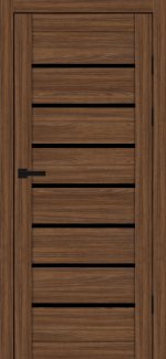 Двері Syndicate Doors SD-102 горіхове дерево скло чорне
