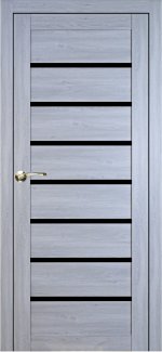 Двері Syndicate Doors SD-102 сіре дерево скло чорне