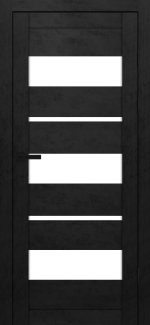 Двері Syndicate Doors SD-105 бетон чорний скло Сатін