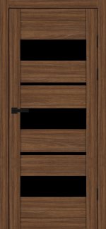Двері Syndicate Doors SD-105 горіхове дерево скло чорне