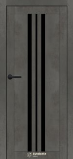 Двері Syndicate Doors SD-107 бетон темний скло чорне