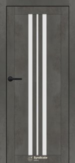 Двері Syndicate Doors SD-107 бетон темний скло Сатін