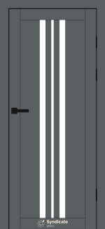 Двері Syndicate Doors SD-107 емалія графітіко скло Сатін