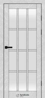 Двері Syndicate Doors SD-110 бетон білий скло Сатін