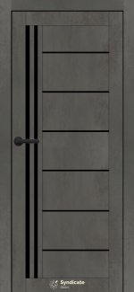 Двері Syndicate Doors SD-114 бетон темний скло чорне