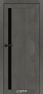 Двері Syndicate Doors SD-124 бетон темний скло чорне