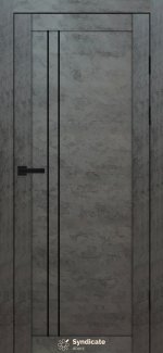 Двері Syndicate Doors SD-141 бетон темний скло чорне