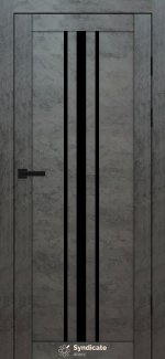 Двері Syndicate Doors SD-147 бетон темний скло чорне
