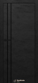 Двері Syndicate Doors SD-402 бетон чорний молдинг чорний